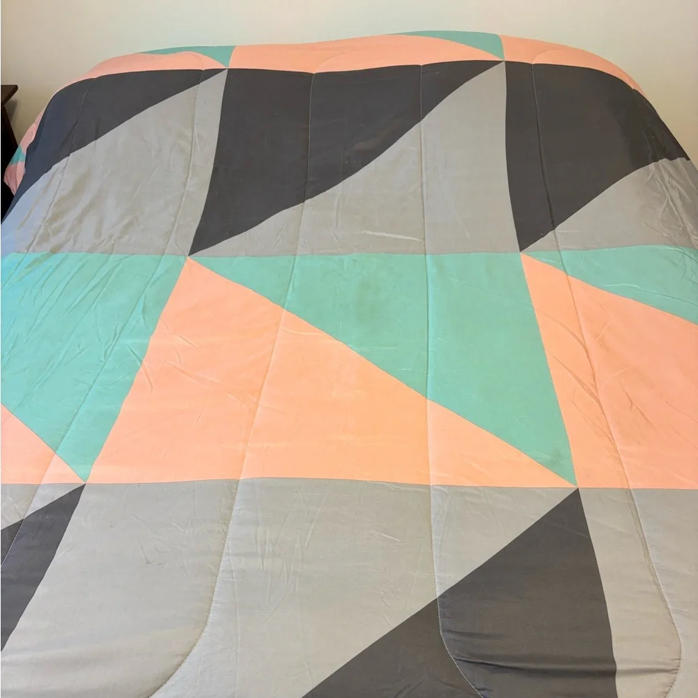 Comforter Bedspread Colorful Geometric Contemporary Retro Pattern Full Queen